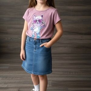 Denim Blue Kids Skirt